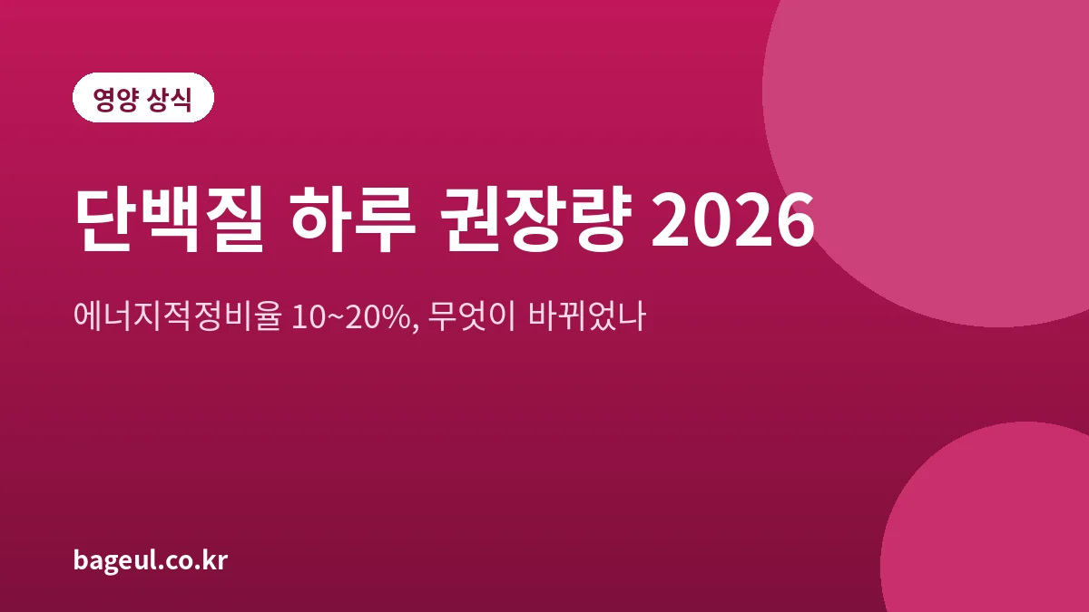2025 한국인 영양소 섭취기준의 단백질 에너지적정비율 10~20%를 설명하는 대표 그림